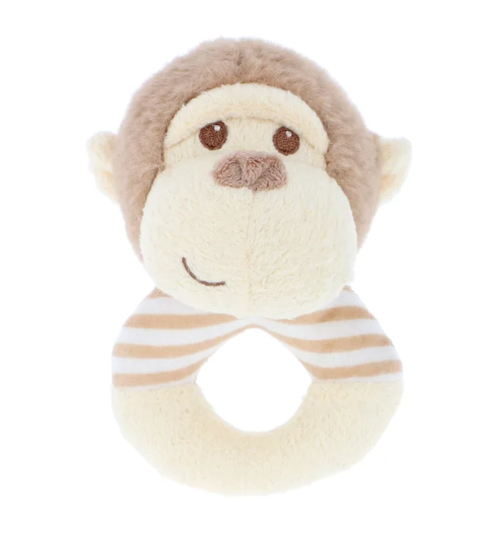 14cm Keeleco Baby Marcel Monkey Ring Rattle