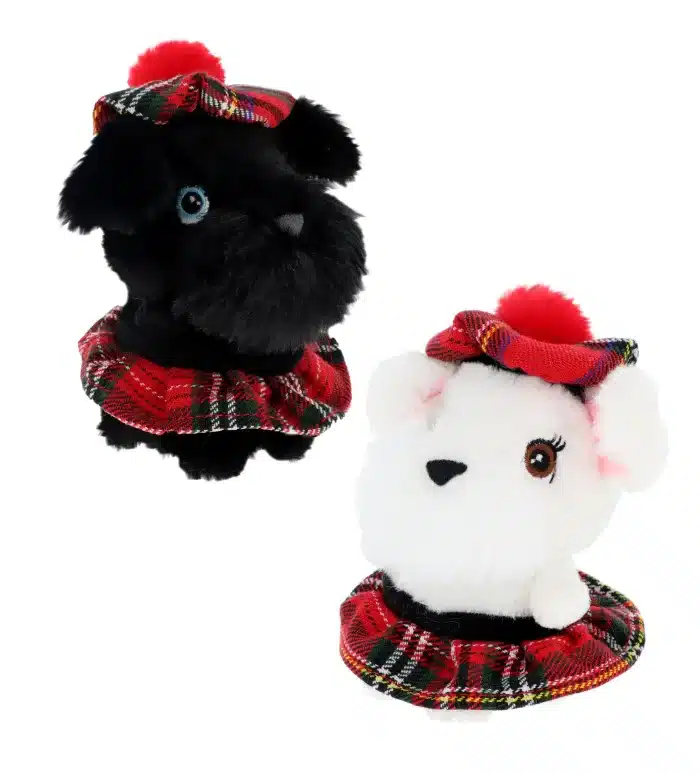 10cm Keeleco Adoptable Westie & Scottie with Kilt & Tammy