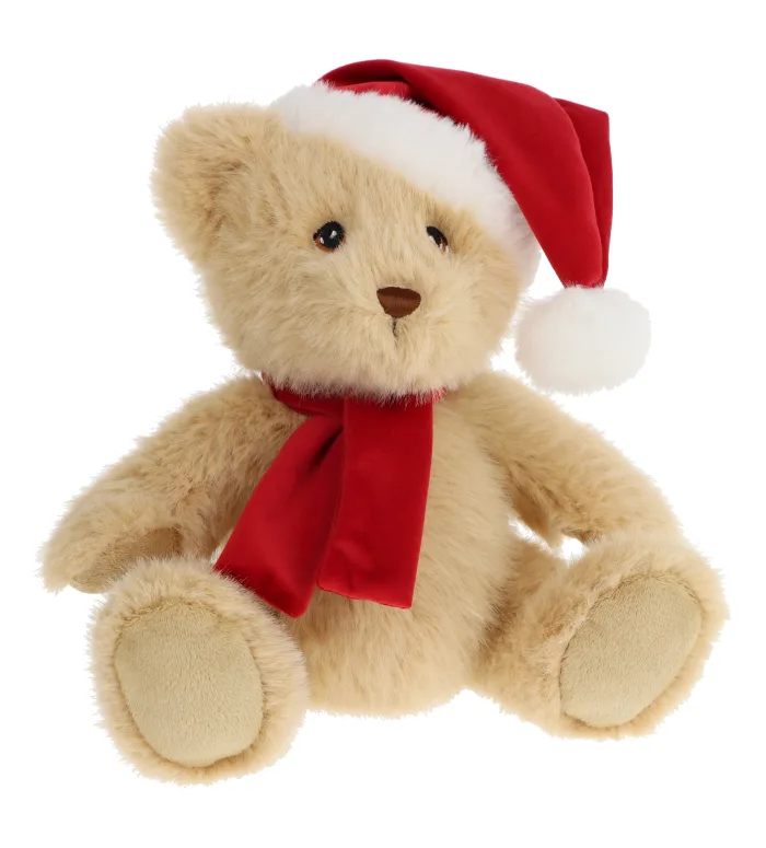 20cm Keeleco Christmas Bear With Hat & Scarf