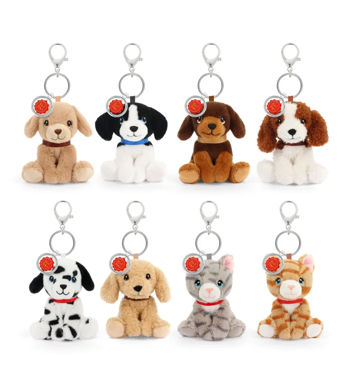 12cm Keeleco Bag Charm Puppy & Kitty Love