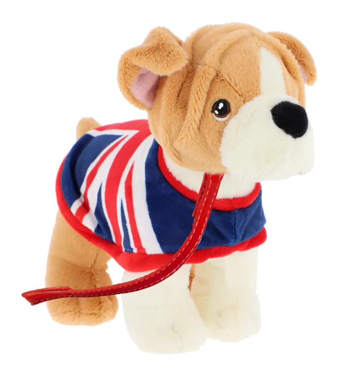 18cm Keeleco Standing Bulldog with Union Jack Coat